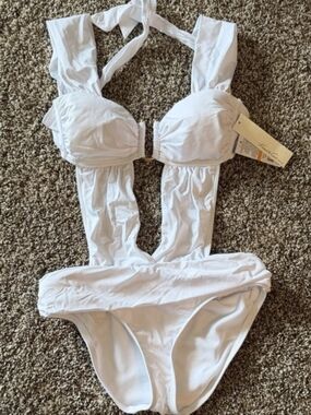 Kenneth Cole New York White One-Piece Monokini Bikini